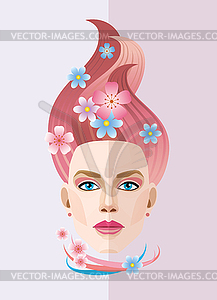 Image on theme of seasons Spring girl - vector image