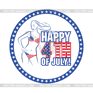 Sign congratulations on Independence Day of United - vector clipart