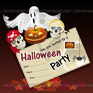 Greeting card invitation card for Halloween - vector image
