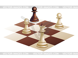 Chess Pieces On A Chess Board. Vector Illustration Royalty Free SVG,  Cliparts, Vectors, and Stock Illustration. Image 58629690.