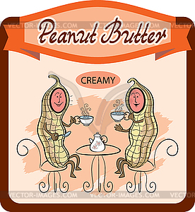 Label on peanut butter - vector clip art