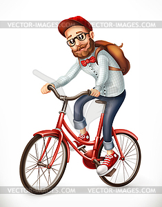 Radfahrer Mann Auf Fahrrad Ikone 3d Vektor Clipart Vektor Bild