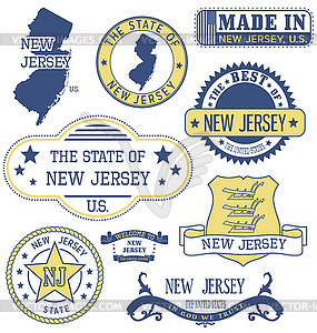 New Jersey generic stamps and signs - vector clipart