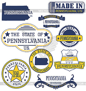 Pennsylvania generic stamps and signs - vector clipart