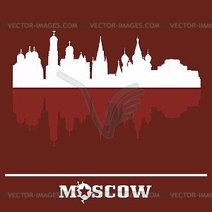 Skyline of Moscow Kremlin, Russia - vector image