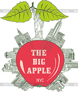 Big Apple, Нью-Йорк - клипарт