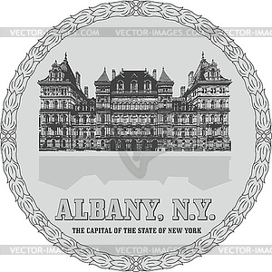 New York State Capitol in Albany - vector image