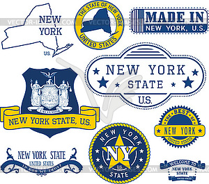 Родовые марки и знаки штата Нью-Йорк - стоковый векторный клипарт