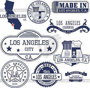 Родовые марки и знаки города Лос-Анджелес, Калифорния - клипарт в векторе / векторное изображение