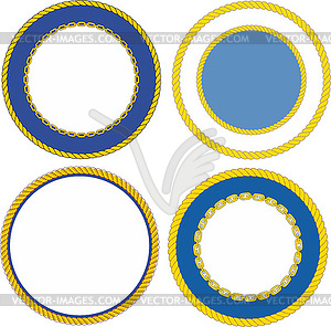 Set of round naval emblem crest templates - vector image