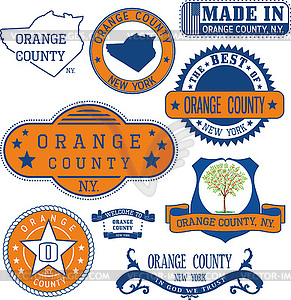 Общие марки и знаки округа Ориндж, Нью-Йорк - клипарт в векторном формате