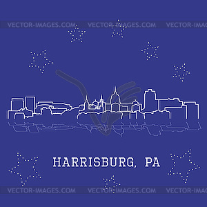 Harrisburg, Pennsylvania. City skyline sketch - vector image