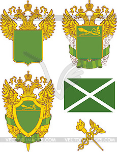 Set of generic Russian Customs emblem templates - vector clip art