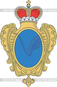 Heraldic cartouche with duke crown - vector image