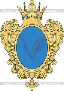 Heraldic cartouche with territorial crown - vector clipart