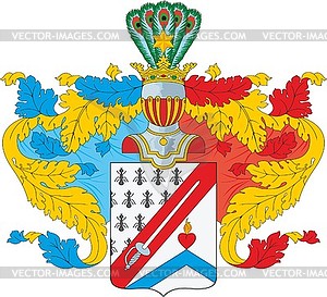 Аникиевы, фамильный герб - векторизованный клипарт