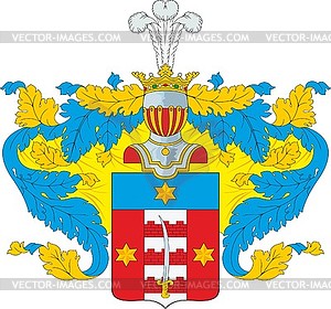 Воробьёвы, фамильный герб - изображение в векторном виде