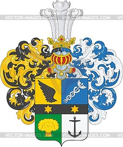 Черновы, фамильный герб - векторное изображение EPS