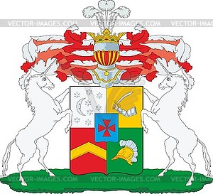 Evsyukov family coat of arms - vector image