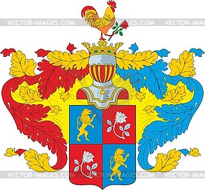 Кочетовы, фамильный герб - векторная иллюстрация