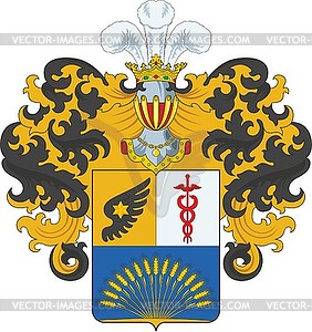 Кожевниковы, фамильный герб - векторное изображение