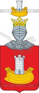 Polish family coat of arms Korab - vector clipart