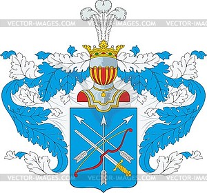 Rodionov family coat of arms - vector clipart