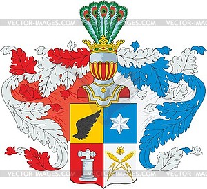 Ustinov family coat of arms - vector image