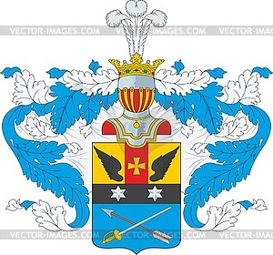 Alashyeyev family coat of arms - vector image