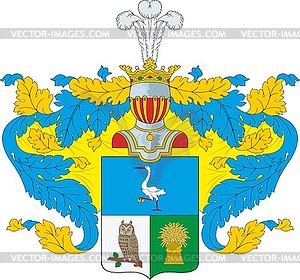 Евецкие, фамильный герб - векторизованное изображение