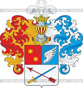 Zamyatnin family coat of arms (#2) - vector clipart