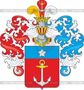Islavin family coat of arms - color vector clipart