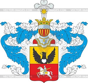 Kalenichenkov family coat of arms - color vector clipart