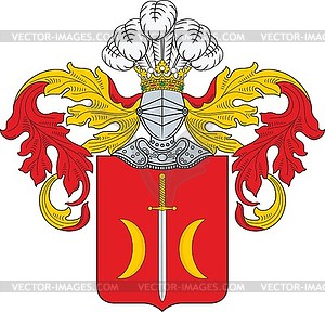 Polish family coat of arms Ostoja - vector clip art