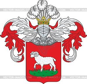 Polish family coat of arms Junosza - vector image