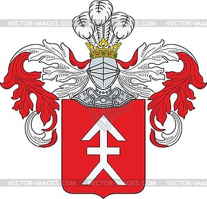 Polish family coat of arms Kosciesza - vector image