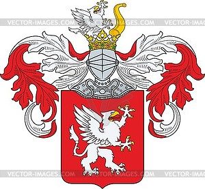 Польский фамильный герб Гриф - векторный клипарт
