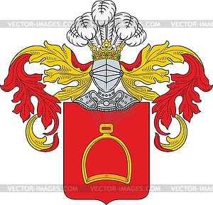 Polish family coat of arms Strzemię - vector image