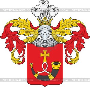 Polish family coat of arms Suchekomnaty - vector clip art