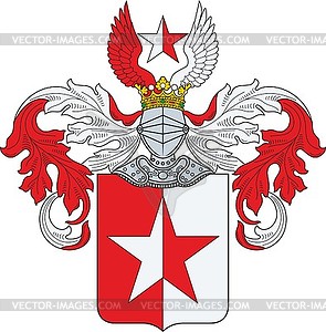 Тома-де-Вальденау, фамильный герб (Вальденау) - векторное изображение EPS
