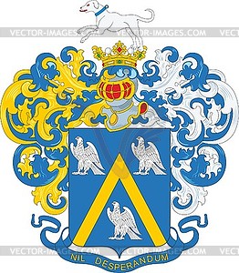 Druri family coat of arms - vector clipart