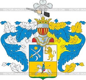 Pozdeev family coat of arms - vector image