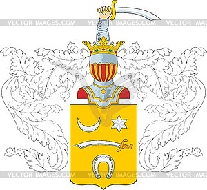 Mosolov family coat of arms - color vector clipart