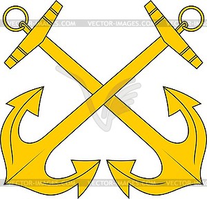 Navy emblem with two anchors - vector clip art