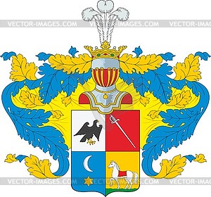 Turgenev family coat of arms - vector clipart