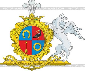 Dragomirov family coat of arms - vector image