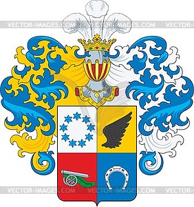 Razderishin family coat of arms - vector image