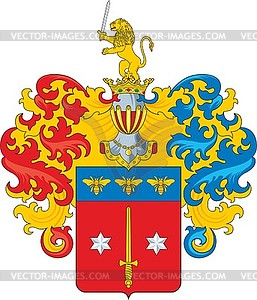 Редкины, фамильный герб - изображение векторного клипарта