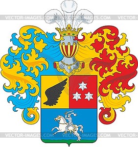 Sekretaryov family coat of arms - color vector clipart