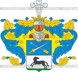 Черкаевы, фамильный герб - иллюстрация в векторе